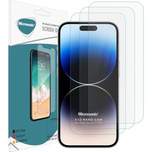 Microsonic Apple iPhone 15 Pro Screen Protector Nano Glass Cam Ekran Koruyucu (3`lü Paket)