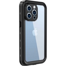 Microsonic Apple iPhone 15 Pro Kılıf Waterproof 360 Full Body Protective Siyah