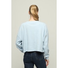 Owut Collection Kadın V Yaka Uzun Kol Oversize Özel Kumaş Bluz