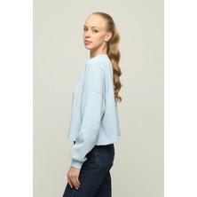 Owut Collection Kadın V Yaka Uzun Kol Oversize Özel Kumaş Bluz