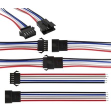Sanec 2,5mm Jst Sm 5pin Siyah Seyyar Kablolu Konnektör Dişi Erkek Takım 30CM+30CM - 0,25MM - Çift Taraflı