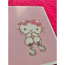 Takıconcept Sanrio Kawaii Hello Kitty Küpe Gümüş Kaplama