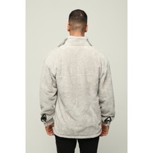 Owut Collection Erkek Gri Oversize Cepli Peluş Hırka