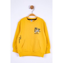 NK Kids Erkek Bebek Baskılı Basic Sweatshirt 45625 Hardal