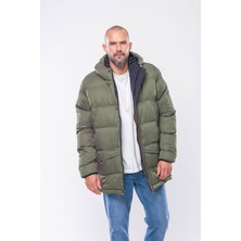 Kevin K236 Erkek Haki Kapşonlu Kaban