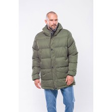 Kevin K236 Erkek Haki Kapşonlu Kaban