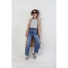 Zelish My Sister Bej Kapüşonlu Yağmurluk