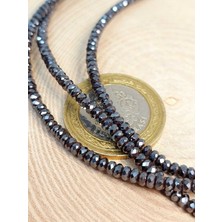 Yaşam Tohumu Hematit Taşı Rondela Faset Kesim Yarım Dizi 3*1,5mm (41230) (18CM Uzunluğundadır)