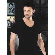 Hmd Erkek Siyah,beyaz,gri Melanj 3 Lü Karma Paket Derin Bisiklet Yaka Kısa Kol Likralı Tshirt EDY714-715