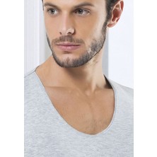 Hmd Erkek Siyah,beyaz,gri Melanj 3 Lü Karma Paket Derin Bisiklet Yaka Kısa Kol Likralı Tshirt EDY714-715