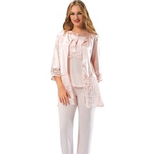 Sistina Pudra Penye Pijama Takımı - 1417 - Beden Xl