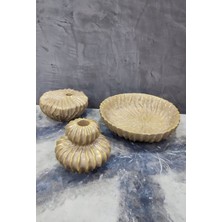 Gardenya Iskandinav Tarz Modern Vazo Mumluk & Dekoratif Tabak  3' Lü Set Model 1