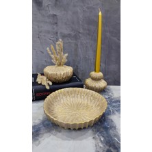 Gardenya Iskandinav Tarz Modern Vazo Mumluk & Dekoratif Tabak  3' Lü Set Model 1