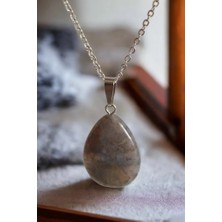 Gümüştel El Sanatları Kantaşı Doğal Taş Damla Kesim Kolye