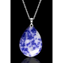 Gümüştel El Sanatları Sodalit Doğal Taş Damla Kesim Kolye