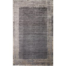 Eko Halı Mahal Mhl 01 Antrasıt Gold Modern Desenli Yumuşak Dokulu Yüksek Kalite Sık Dokuma 120 Tarak Ipek Halı