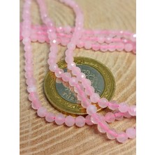 Yaşam Tohumu Pembe Kuvars Taşı Yarım Dizi 3mm (17CM Uzunluğundadır) (41245)