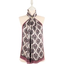 Bursa İpek Gül Kurusu Hatai Desen Ipek Fular