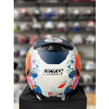 Sway Sw 820 Dakar Balık Desenli Full Face Motosiklet Kaskı