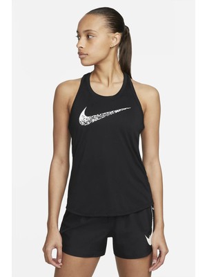 Nike Dri-Fit Swoosh Run Siyah Kadın Spor Atleti