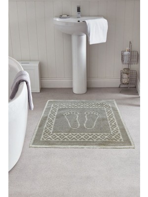 Teksev Soffy Doğal Pamuklu Kahve & Kahve Ayak Paspası Ayak Havlusu 50X70 cm Banyo Paspası