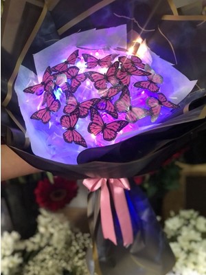 Sudem Çiçek Evi LED Işıklı Kelebek Buketi