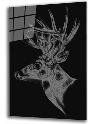 Miray Life Geyik Hayvan  Cam Tablo