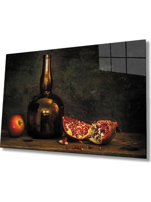 Miray Life Nar Cam Şişe Ntürmort Cam Tablo