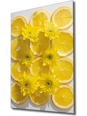 Miray Life Sarı Limonlar Cam Tablo Yellow Lemons