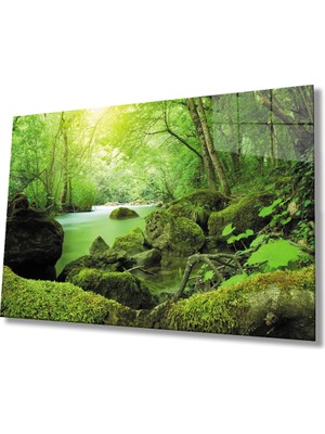 Miray Life Yeşil Manzara Cam Tablo Green Landscape