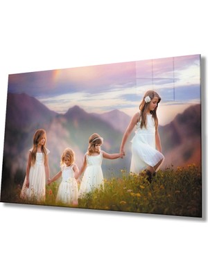 Miray Life Kız Çocuklar  Aile Cam Tablo