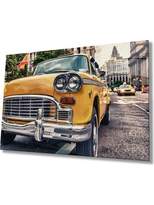 Miray Life Klasik Araba Sokak Bina Cam Tablo Ev ve Ofis Duvar Dekoru