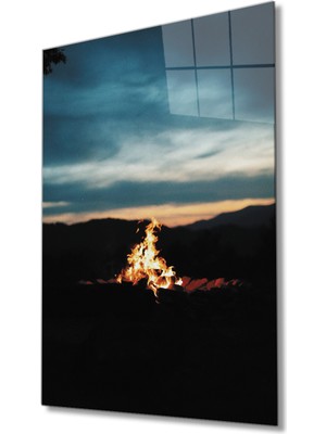 Miray Life Gün Batımında  Ateş  Cam Tablo