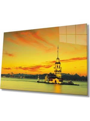 Miray Life Istanbul Kız Kulesi Manzaralı  Cam Tablo