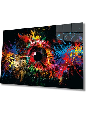 Miray Life Renkli Göz Cam Tablo Ev ve Ofis Duvar Dekoru