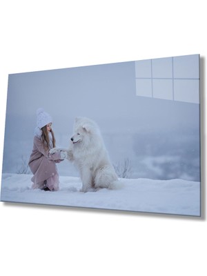 Miray Life Çocuk ve Köpek Cam Tablo