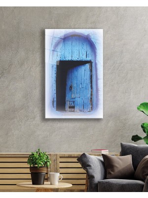 Miray Life Mavi Eski Kapı Cam Tablo   Blue