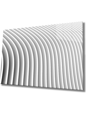 Miray Life Beyaz Geometrik Mimari Cam Tablo