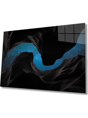Miray Life Siyah Mavi Geometrik Tablo  Black Blue