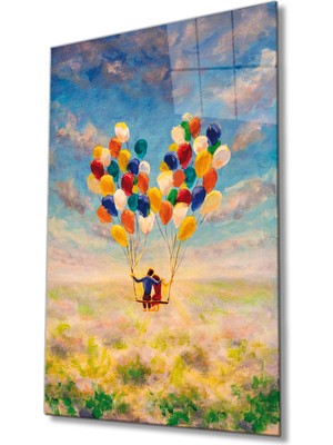 Miray Life Romantik Soyut  Cam Tablo, Romantic Abstract