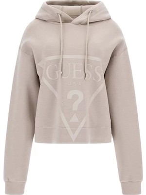 Guess Önü Üçgen Logolu Scuba Sweatshirt Kadın