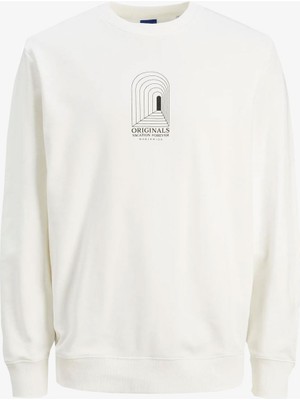 Jack & Jones Jordestiny Sweat Crew Neck Tg Erkek Beyaz Sweatshirt 12243615-CLOUD