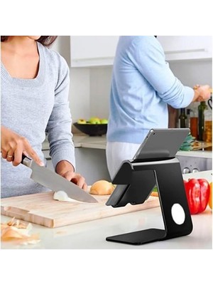 Mavi Trend Metal Masa Üstü Telefon Tablet Akıllı Saat Tutucu Standı Telefon Tablet Standı