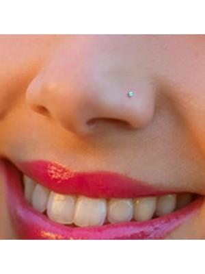 Heppii 925 Ayar Gümüş Mavi Taşlı Hızma Burun Piercing