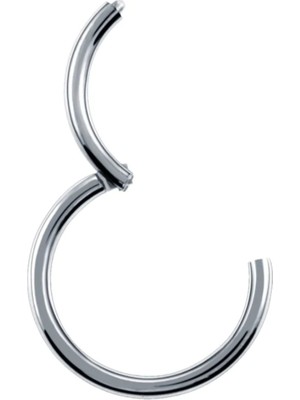 Heppii 12 mm Silver Cerrahi Çelik Düz Halka Helix Piercing Lob Kıkırdak Rook Daith Conch