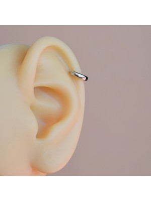 Heppii Çelik Düz Halka Tragus Helix Kıkırdak Lobe Piercing Silver Renk