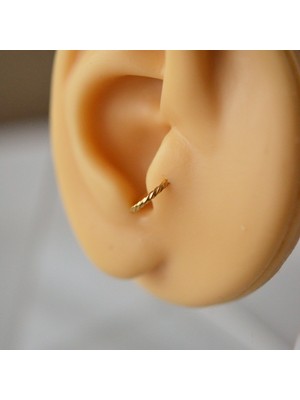 Heppii Cerrahi Çelik Gold Burgu Tragus Helix Piercing Kıkırdak