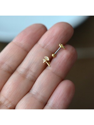 Heppii Mini Balta Helix Piercing Kıkırdak Cerrahi Çelik Gold Renk