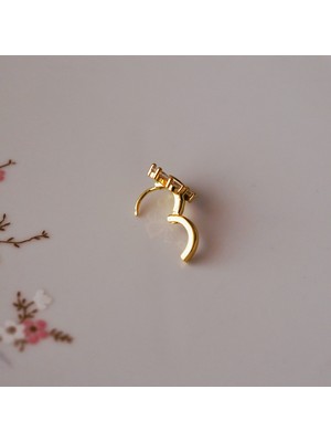 Heppii Gold Çelik Kelebek Helix Küpe Helix Piercing Lob