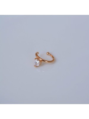 Heppii Rose Gold Renk Tektaş Earcuff Sıkıştırma Kıkırdak Küpesi Delik Gerektirmez